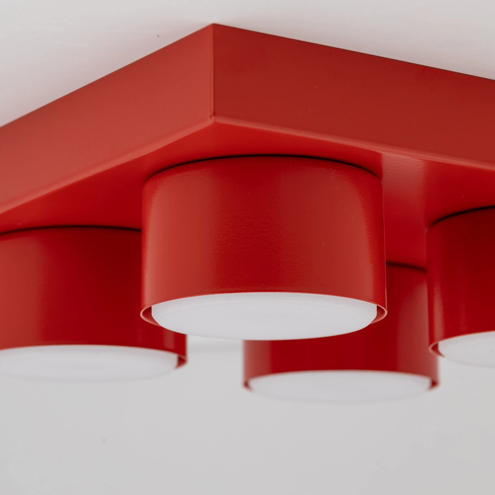 BRIX ceiling light 4xGX53 – square, red, ceiling or wall mount