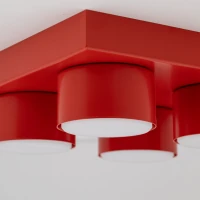 BRIX ceiling light 4xGX53 – square, red, ceiling or wall mount - Image 1