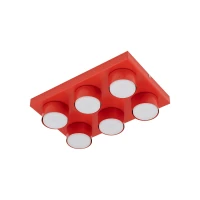 BRIX ceiling light 6xGX53 – rectangular, red, bold room accent - Image 5