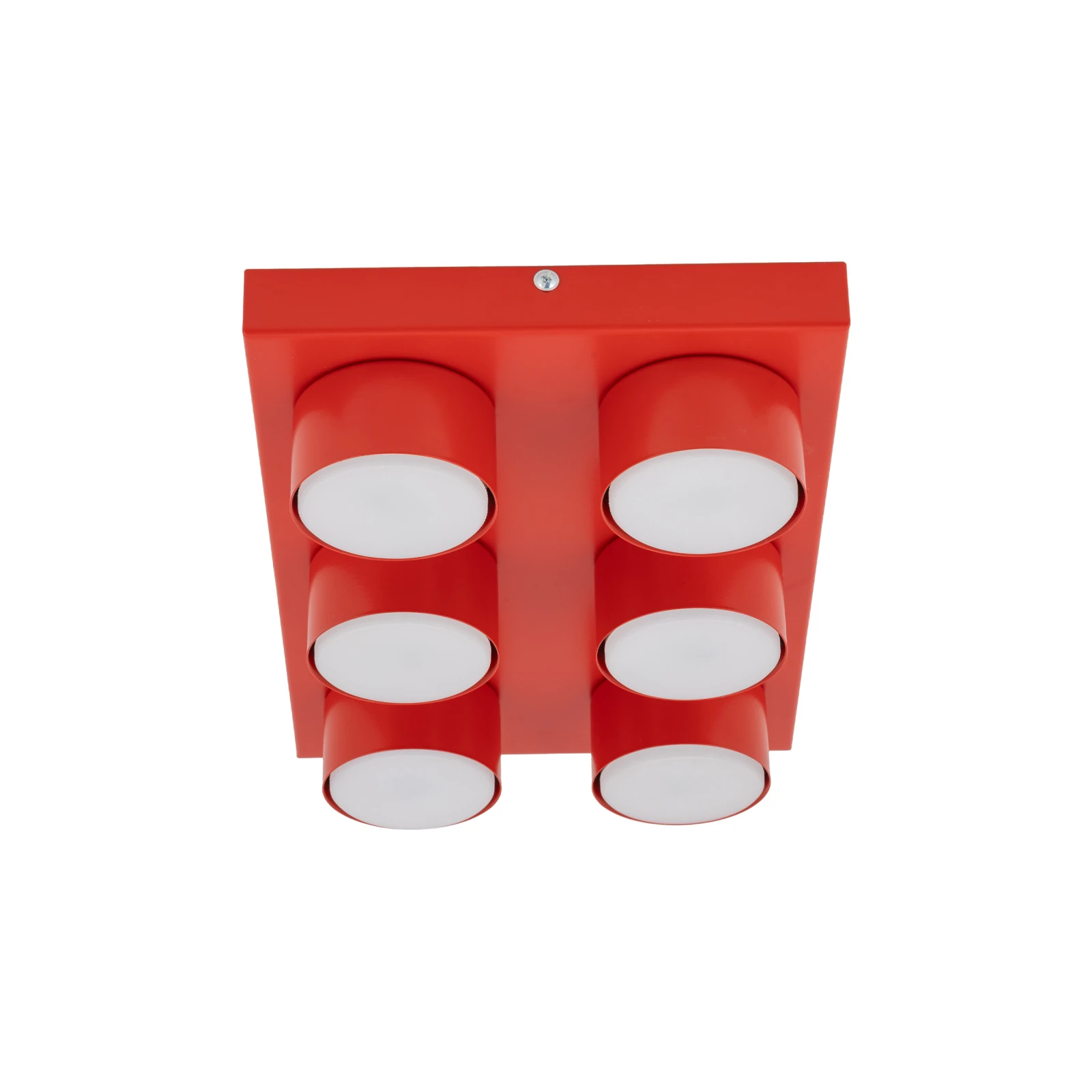BRIX ceiling light 6xGX53 – rectangular, red, bold room accent