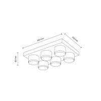 BRIX ceiling light 6xGX53 – rectangular, red, bold room accent - Image 8