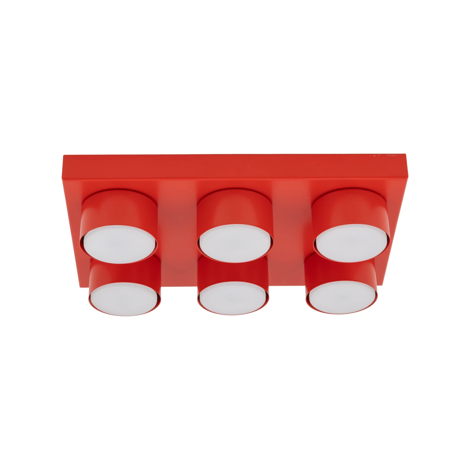 BRIX ceiling light 6xGX53 – rectangular, red, bold room accent