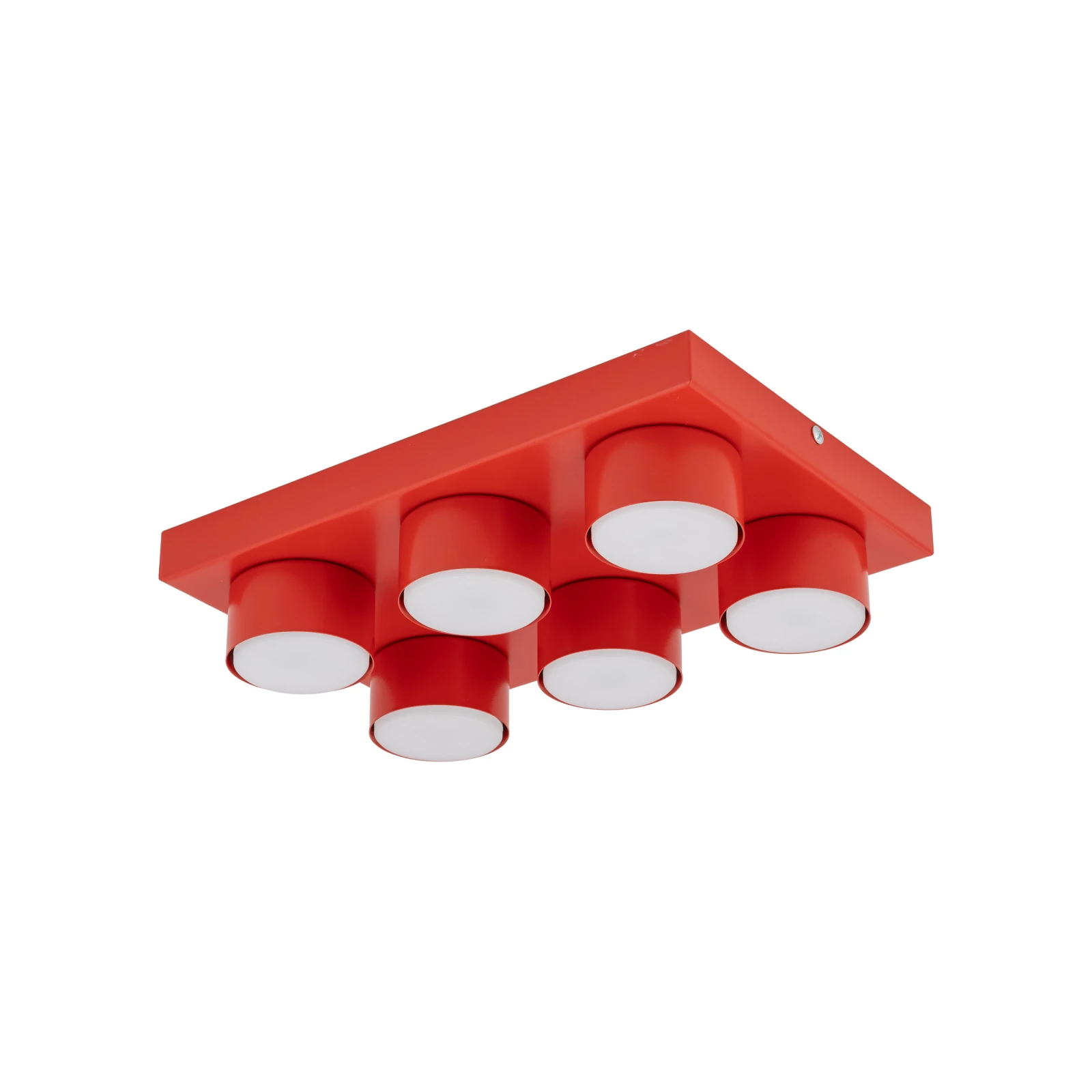 BRIX ceiling light 6xGX53 – rectangular, red, bold room accent