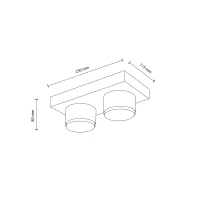 BRIX lubinis šviestuvas 2xGX53, baltas - Nuotrauka 7