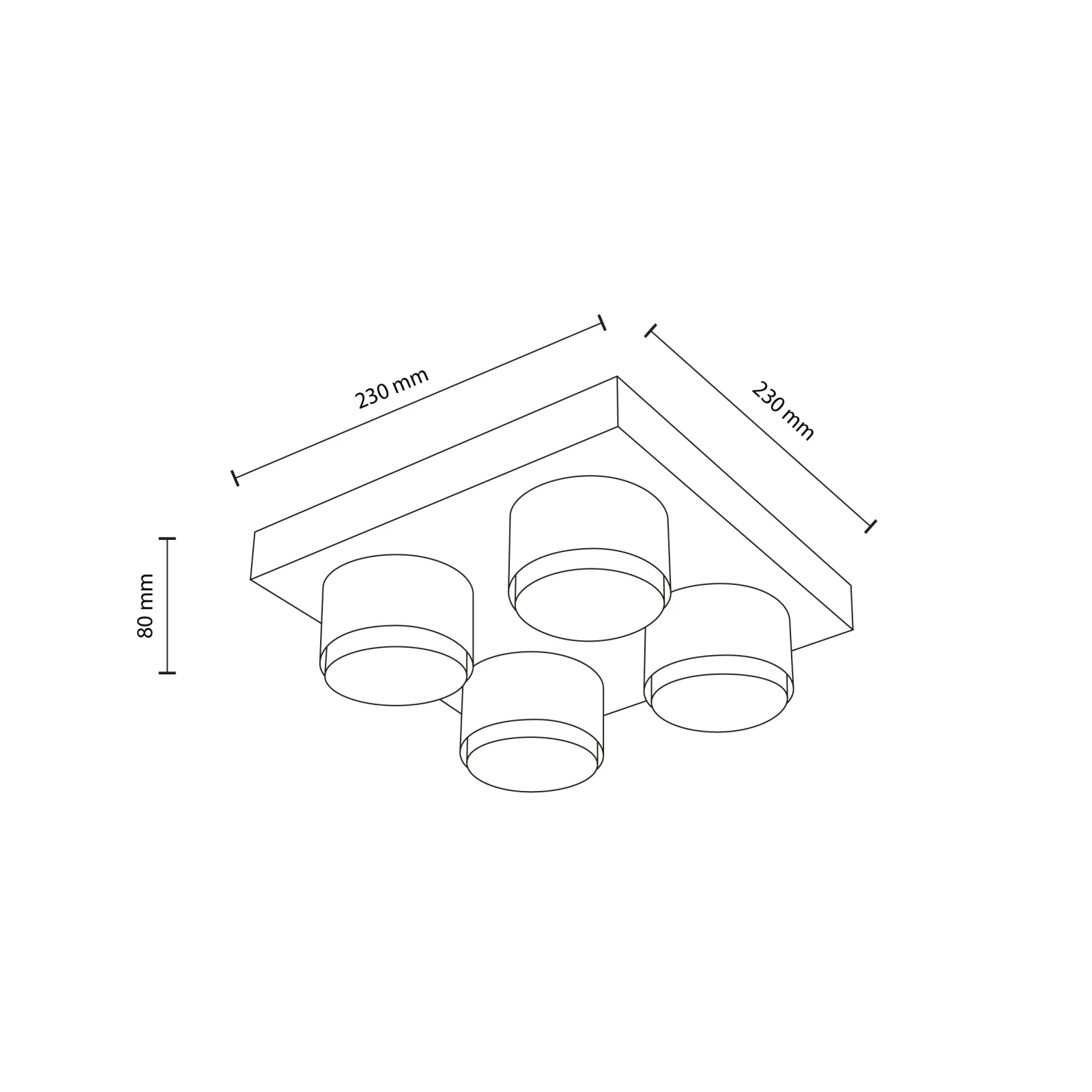 BRIX ceiling light 4xGX53 – square, white, modern block-inspired design
