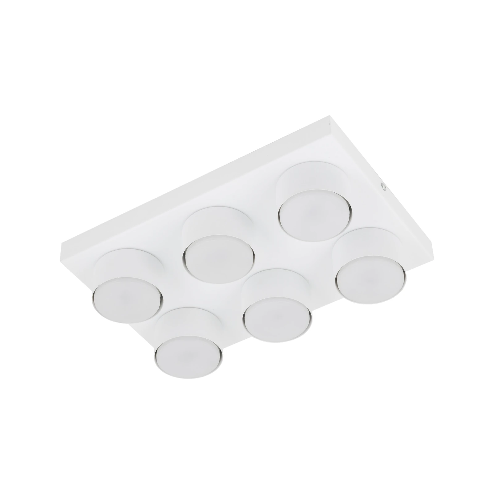 BRIX ceiling light 6xGX53 – rectangular, white, wider light coverage