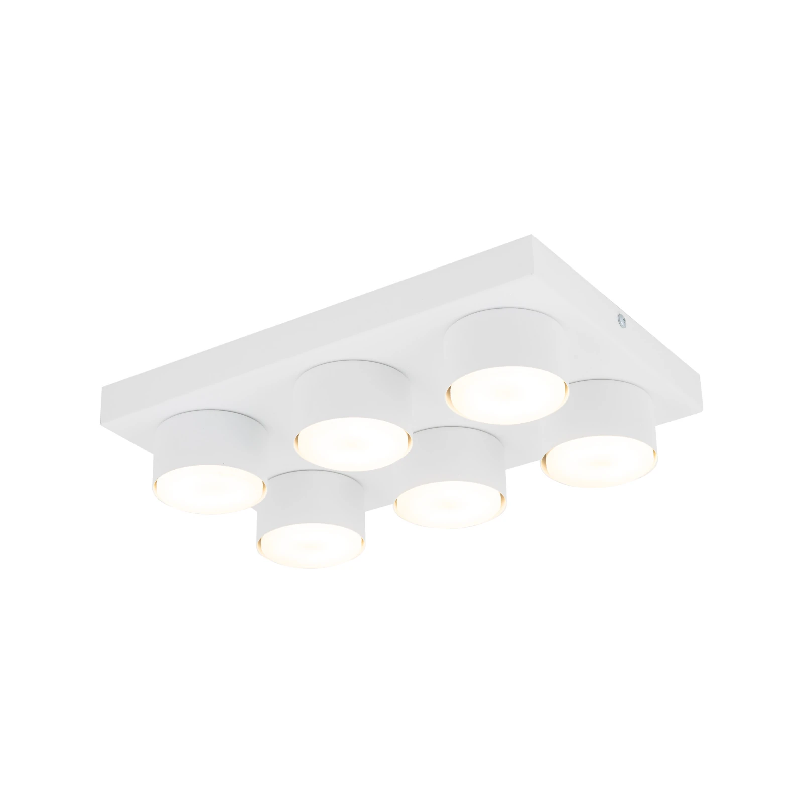 BRIX ceiling light 6xGX53 – rectangular, white, wider light coverage