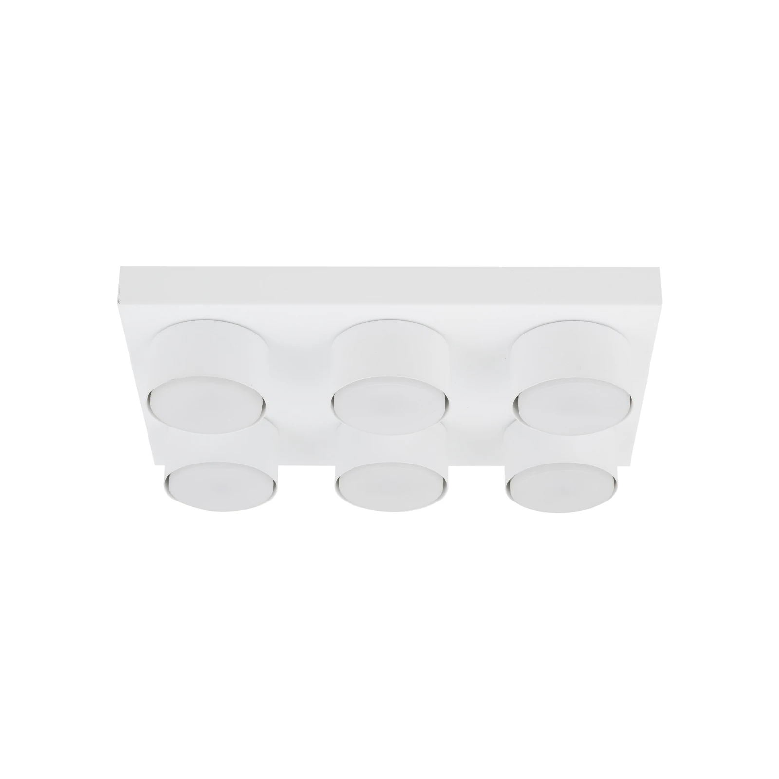 BRIX ceiling light 6xGX53 – rectangular, white, wider light coverage