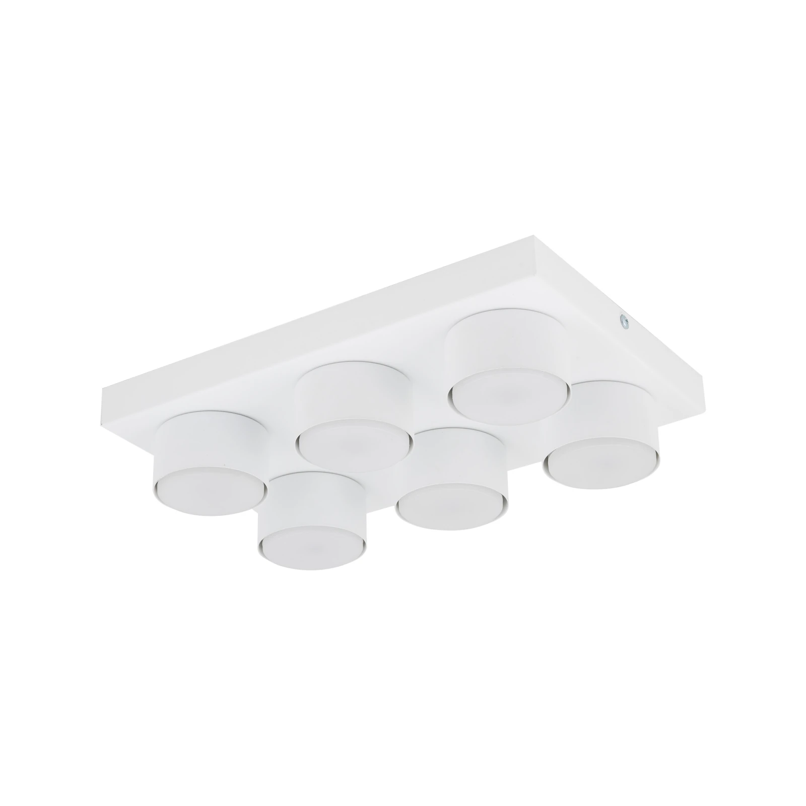 BRIX ceiling light 6xGX53 – rectangular, white, wider light coverage