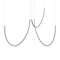 LED pendant light 47W – curved arcs, black, 3000K - Image 2