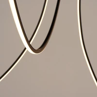 LED pendant light 47W – curved arcs, black, 3000K - Image 4