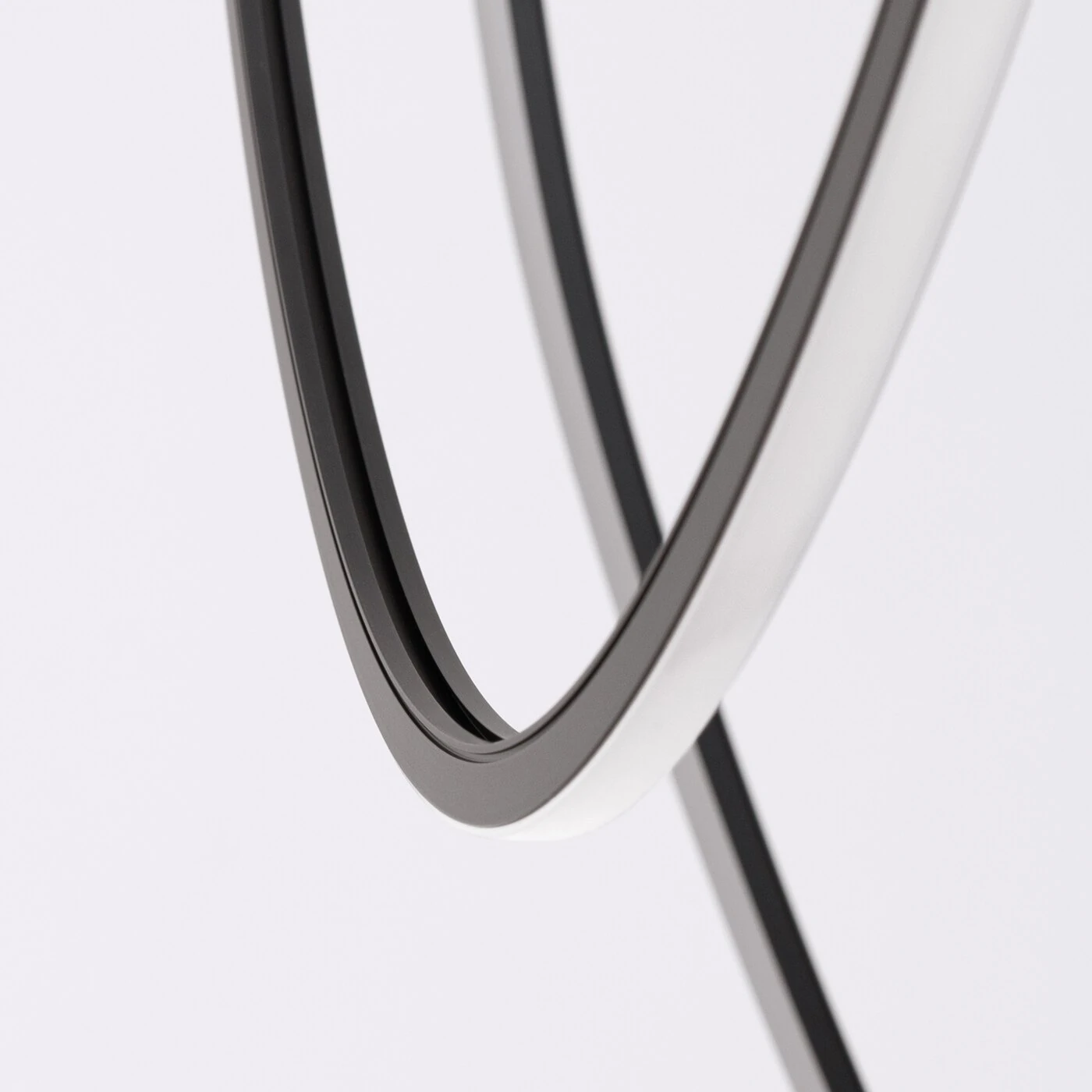 LED pendant light 47W – curved arcs, black, 3000K