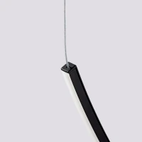 LED pendant light 47W – curved arcs, black, 3000K - Image 8