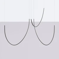 LED pendant light 47W – curved arcs, black, 3000K - Image 3