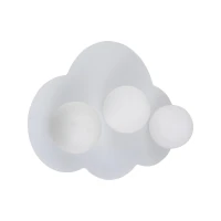 Wall light 3 x 8 W – white glass shades, cloud shape - Image 2