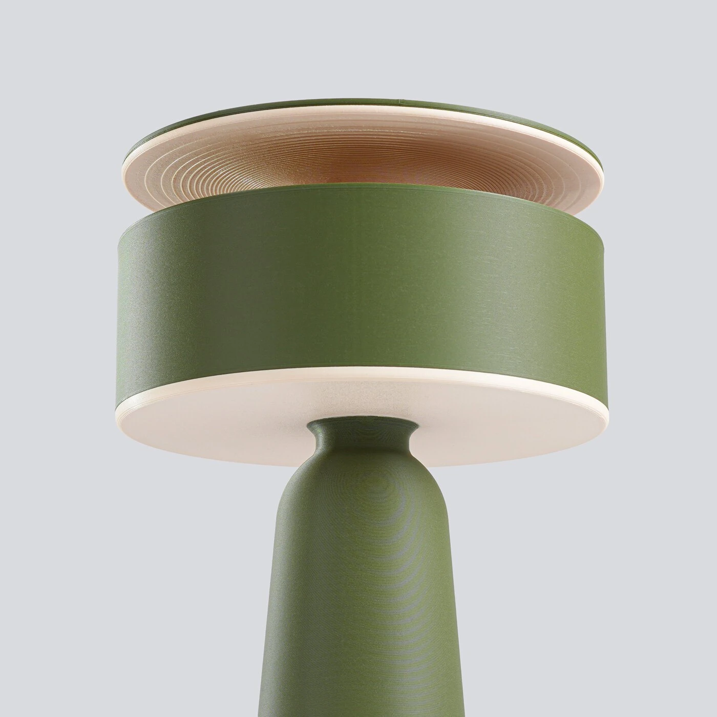 Stalinis šviestuvas 20 cm – apvalus, alyvuogių žalias, G9