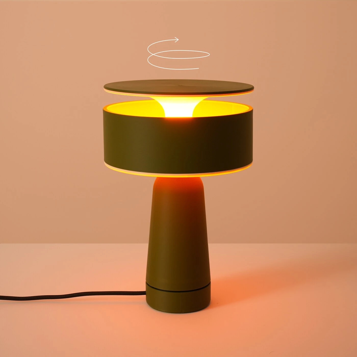 Stalinis šviestuvas 20 cm – apvalus, alyvuogių žalias, G9