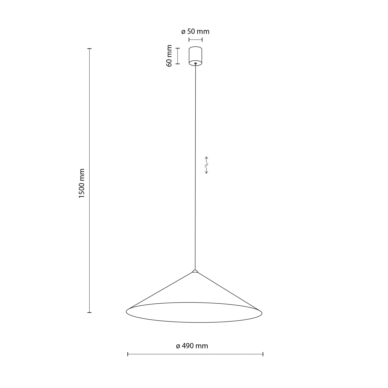 Pendant light XL 11 W – conical, warm brown, GX53 socket