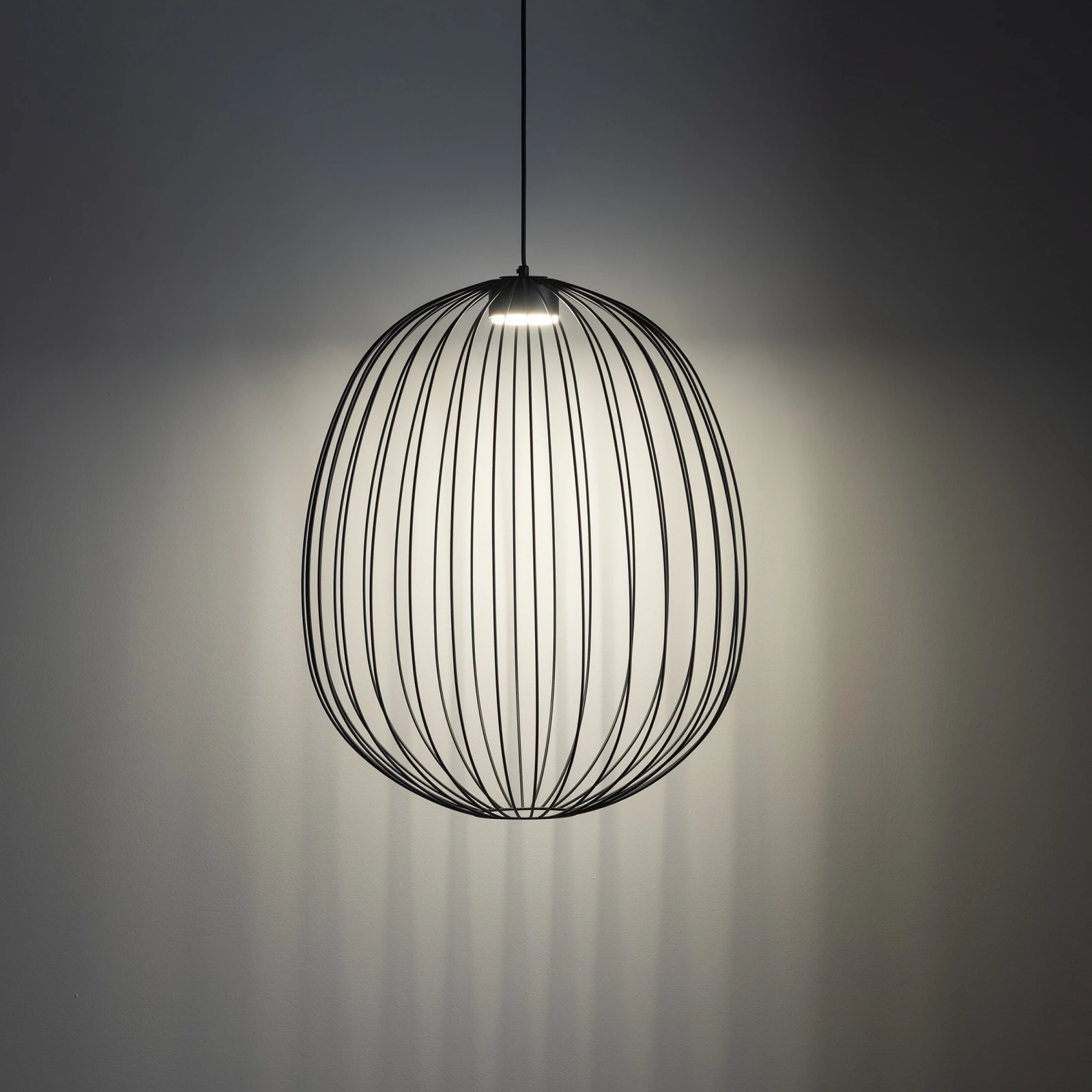 Pendant light 11 W – openwork, black, GX53