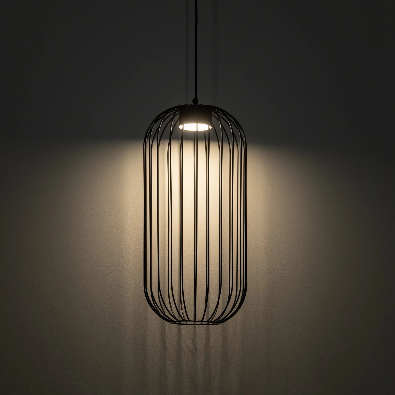 Pendant light 11 W – openwork, black, GX53