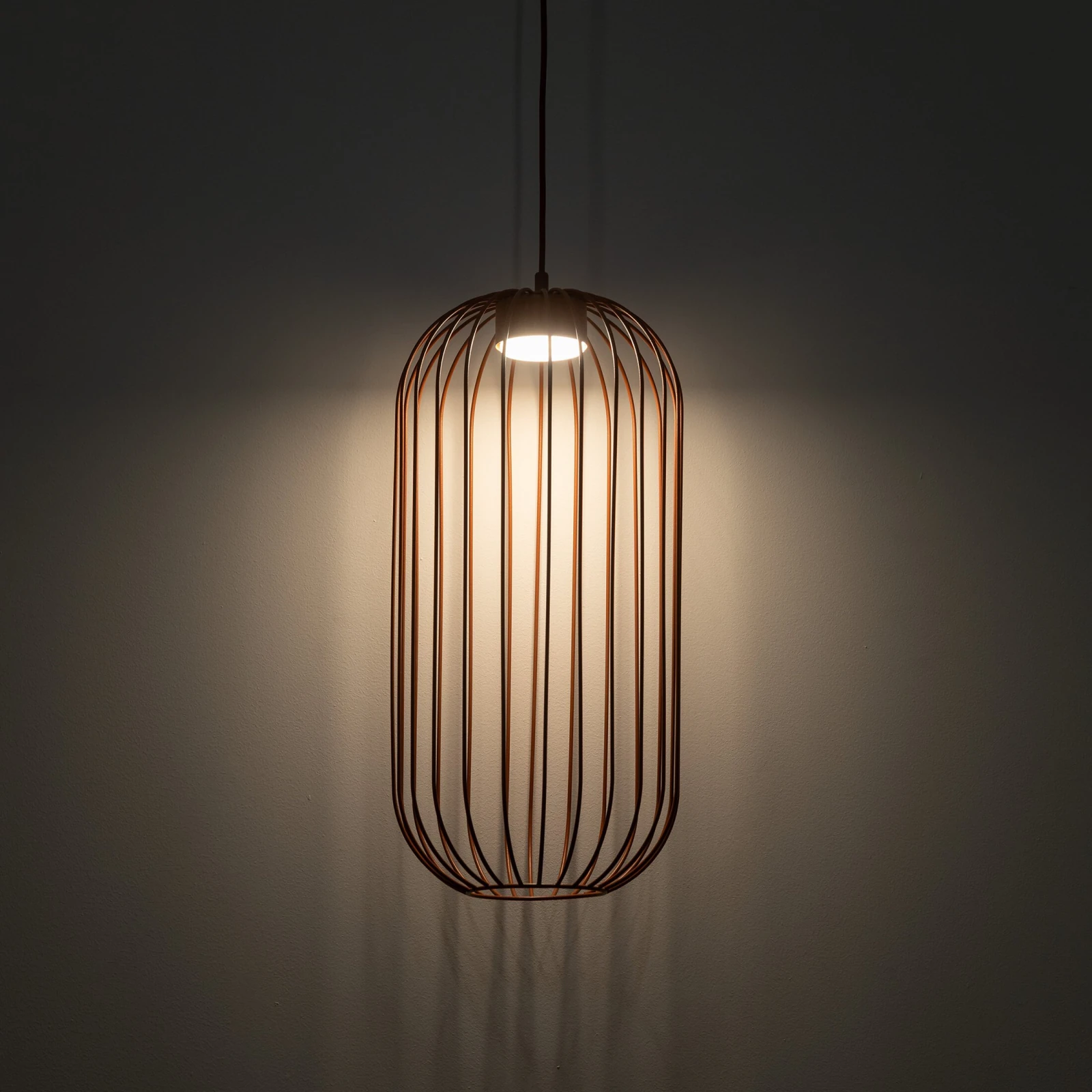 Pendant light SPHERA S – terracotta, openwork GX53 shade