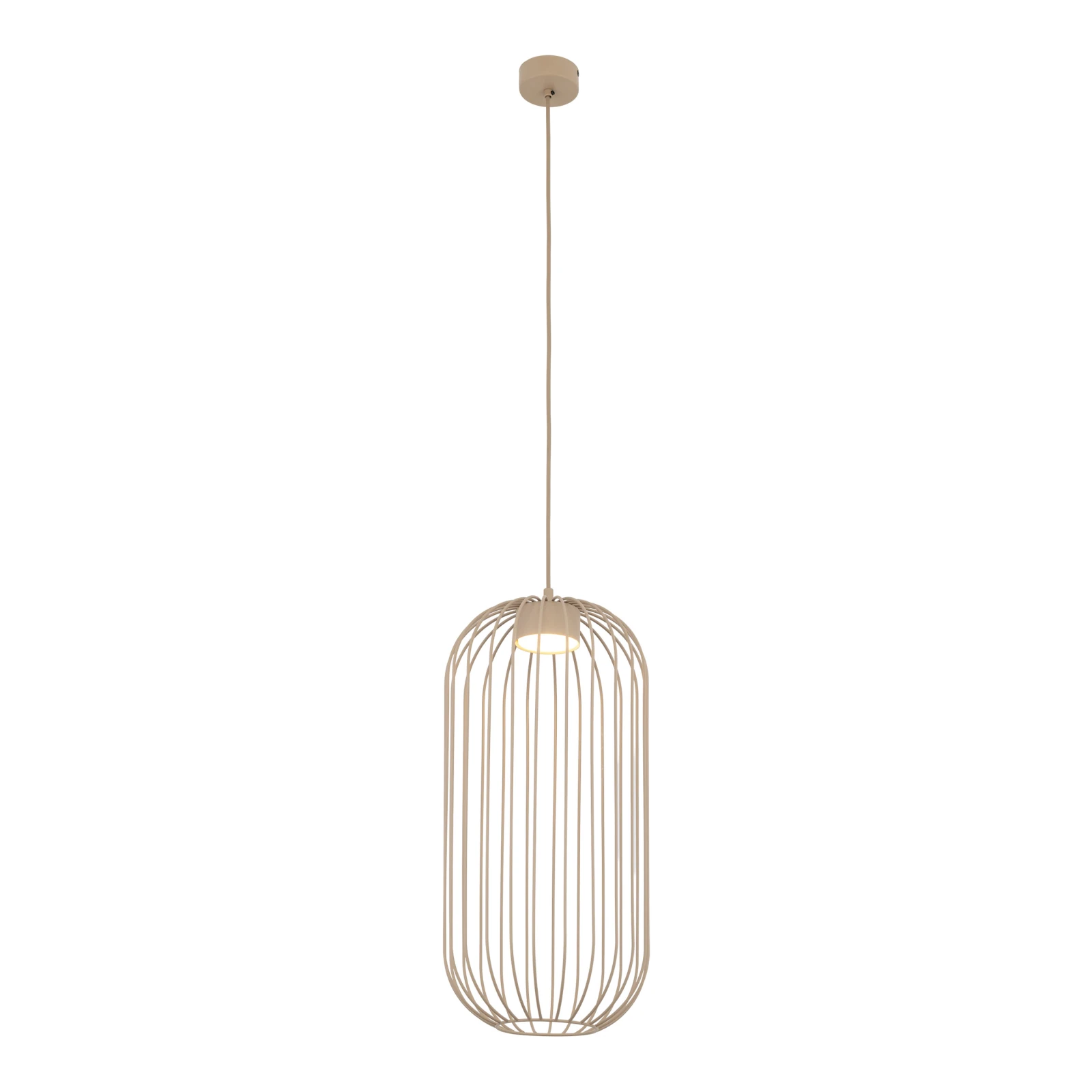 Pendant light SPHERA S – beige, openwork GX53 shade