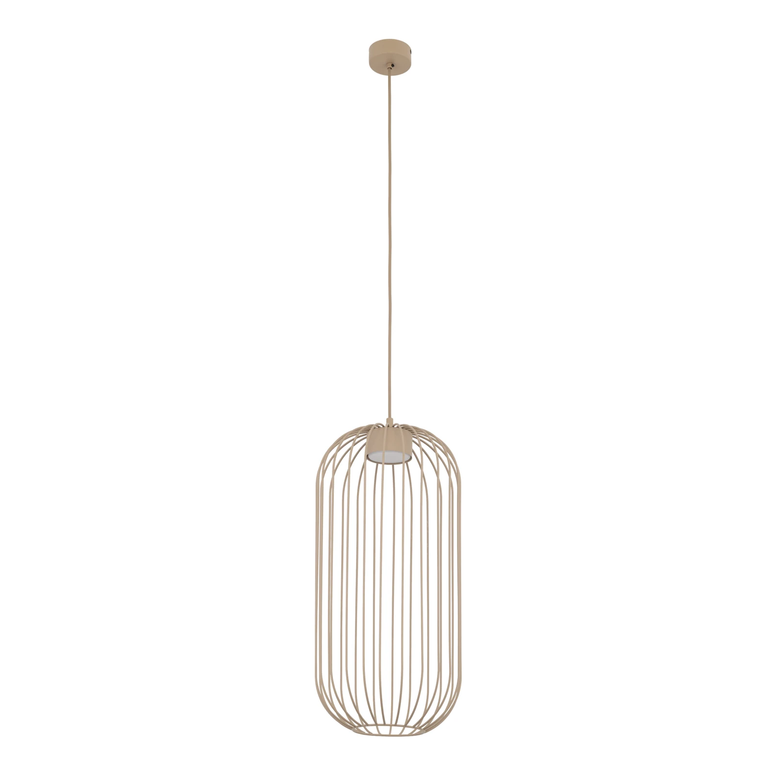 Pendant light SPHERA S – beige, openwork GX53 shade