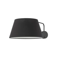 Wall light FORMO – black, fabric shade, E27 - Image 6