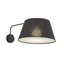 Wall light FORMO – black, fabric shade, E27 - Image 7