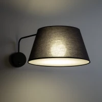 Wall light FORMO – black, fabric shade, E27 - Image 3