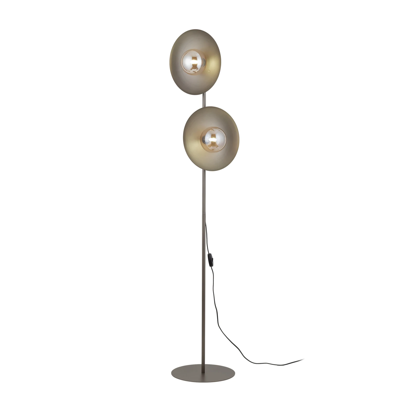 Floor lamp G9 – brown glass, twin shade accent
