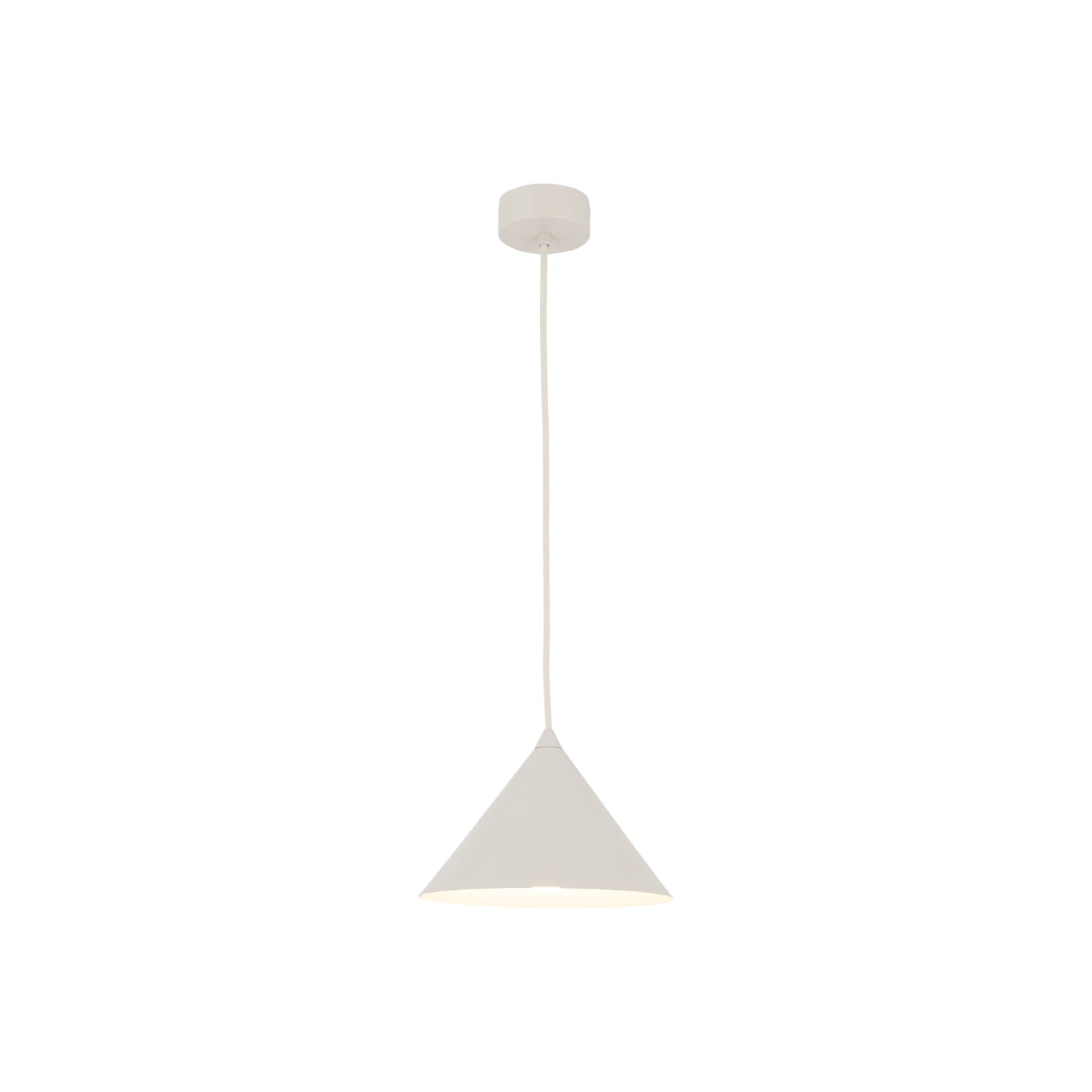 Pendant light S – conical, beige-grey, E27