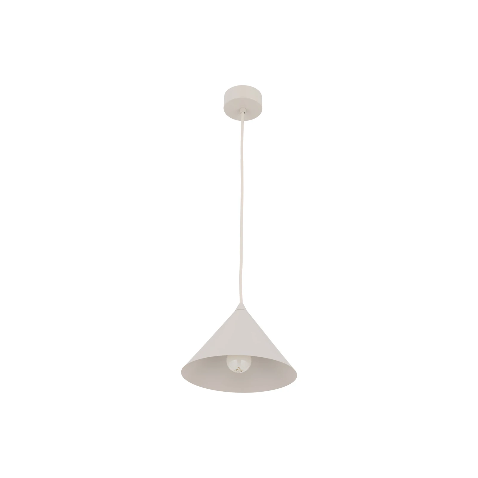 Pendant light S – conical, beige-grey, E27