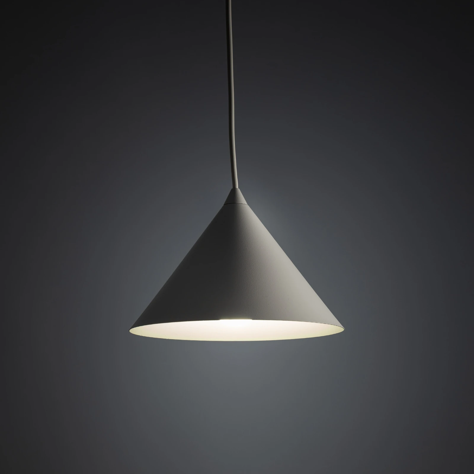 Pendant light S – conical, beige-grey, E27