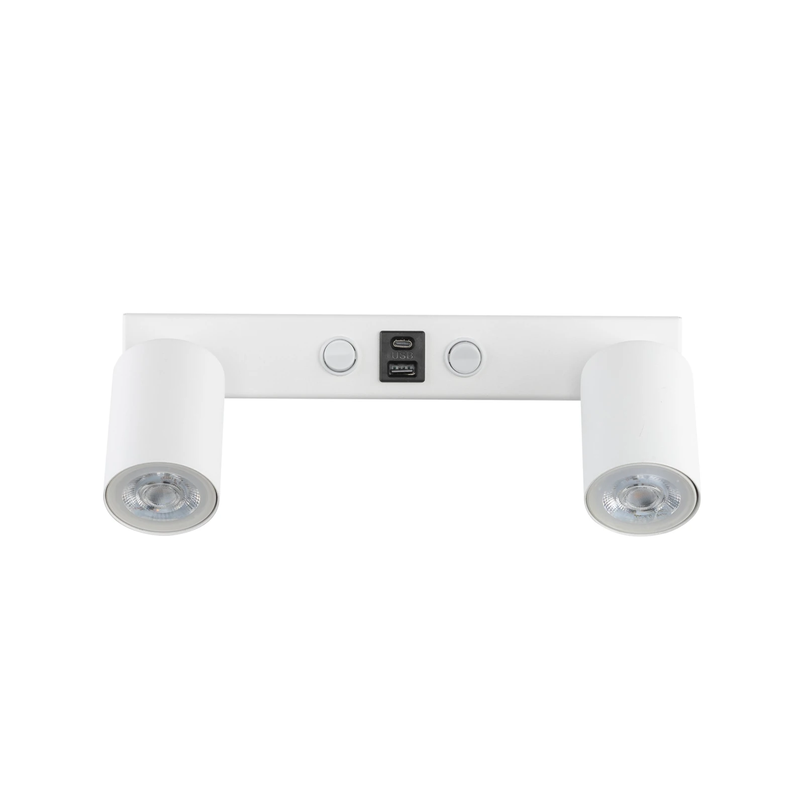 Wall light 10 W – double, white, GU10 with USB-C