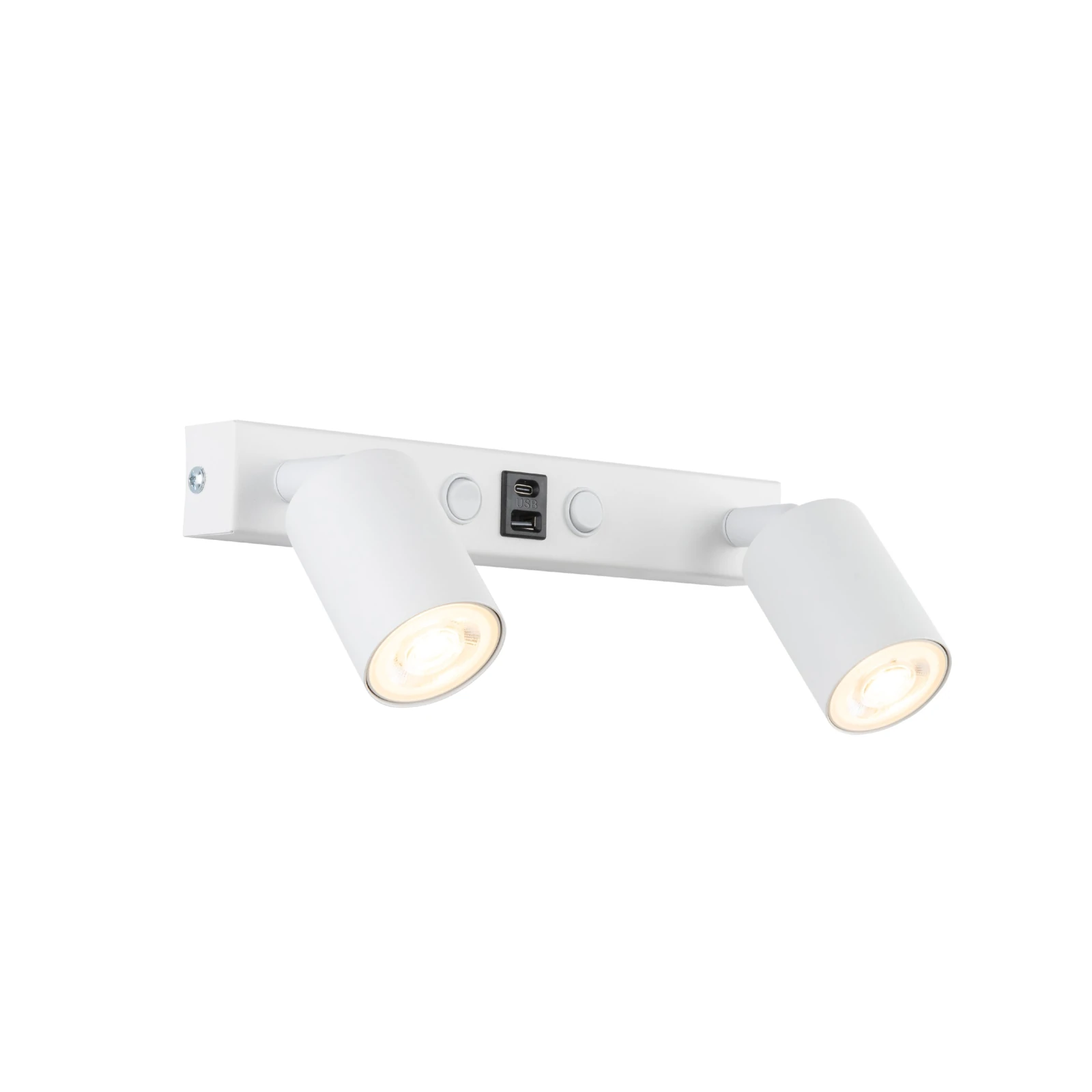 Wall light 10 W – double, white, GU10 with USB-C