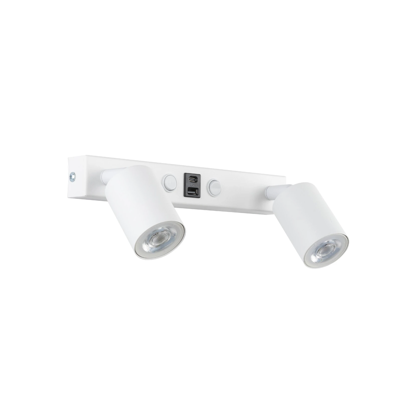 Wall light 10 W – double, white, GU10 with USB-C