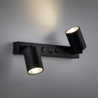 NEX wall light 8 W – black, 2xGU10, USB/C - Image 1