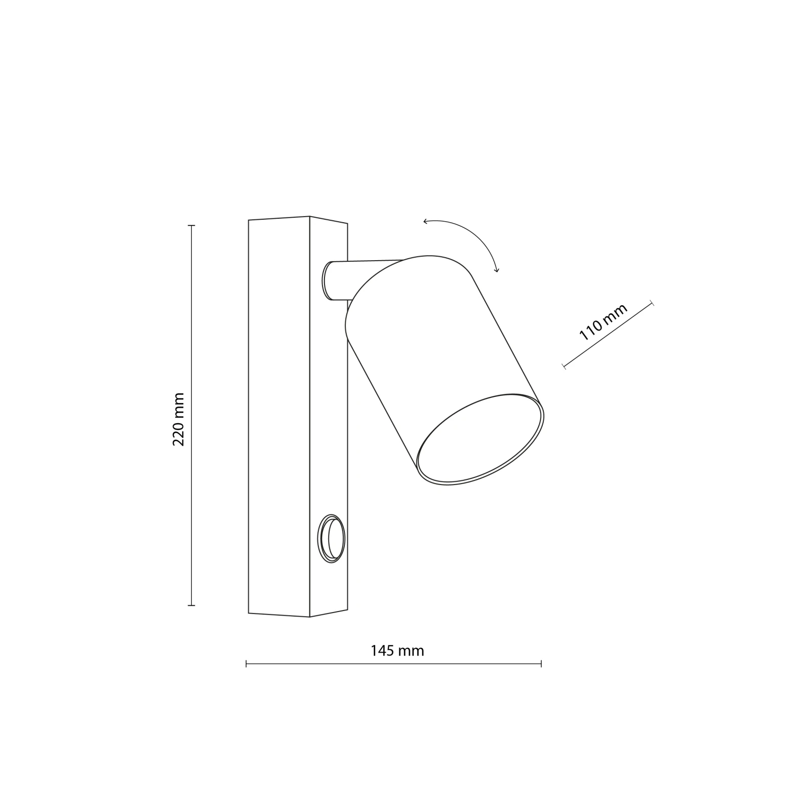 NEX wall light 10 W – black, GU10, adjustable