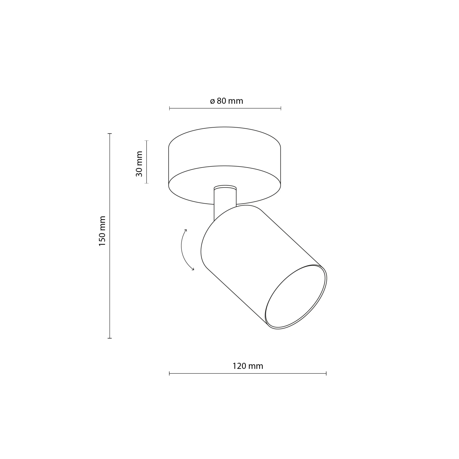 NEX ceiling light 10 W – white GU10, adjustable beam
