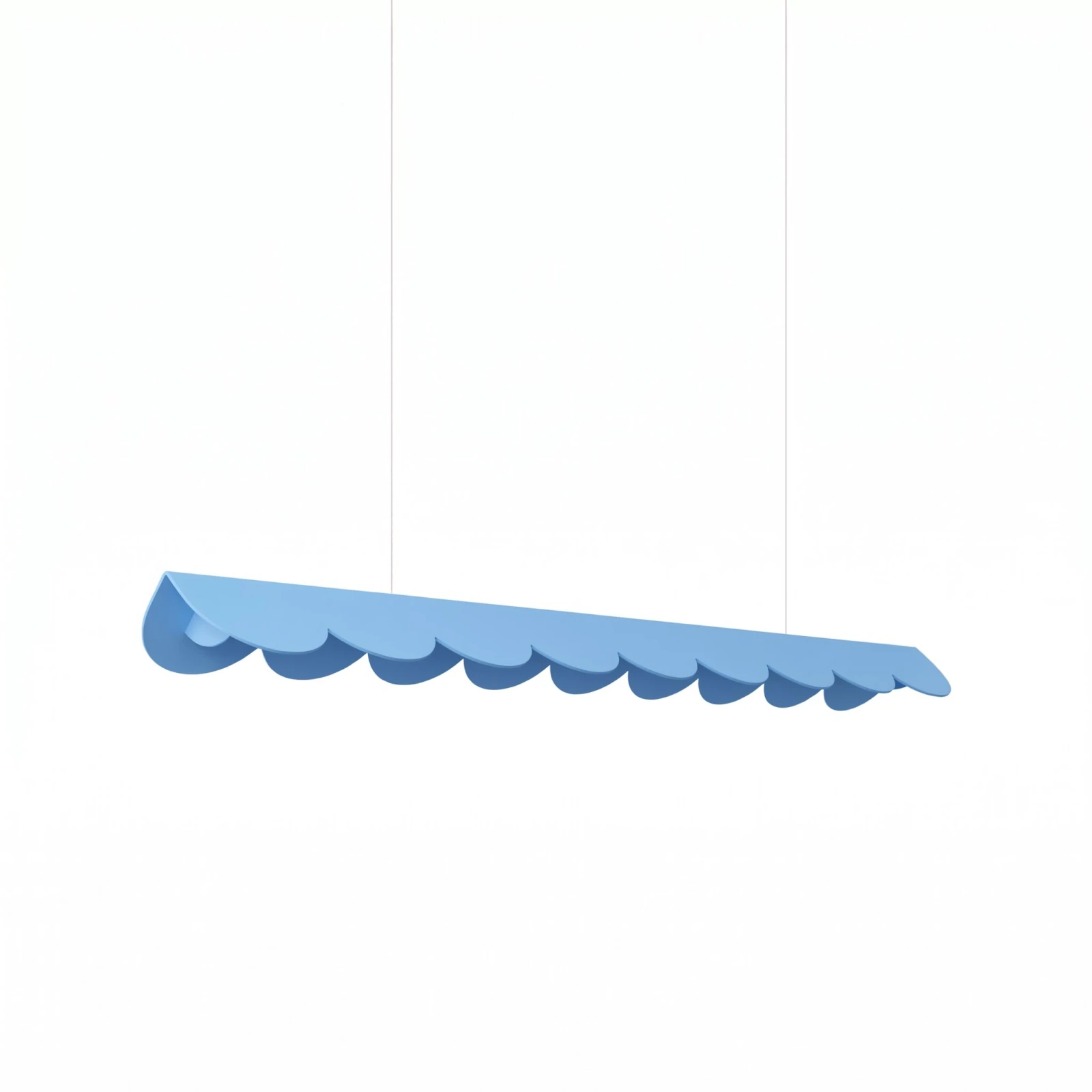 Pendant lamp 12W – scalloped linear form, azure, CRI98