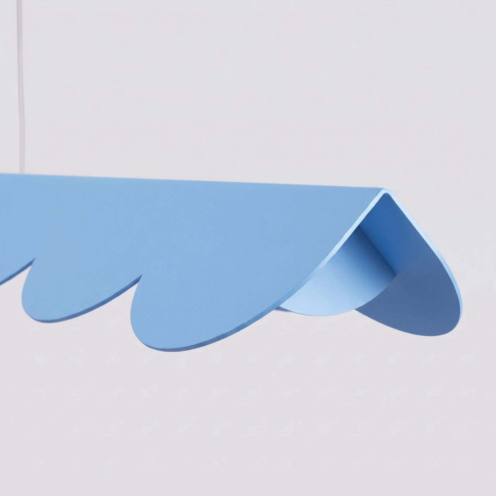 Pendant lamp 12W – scalloped linear form, azure, CRI98