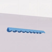 Pendant lamp 12W – scalloped linear form, azure, CRI98 - Image 3