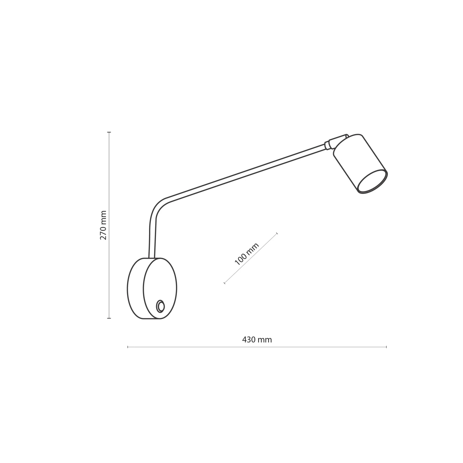 Wall light NEX – single, white, adjustable GU10