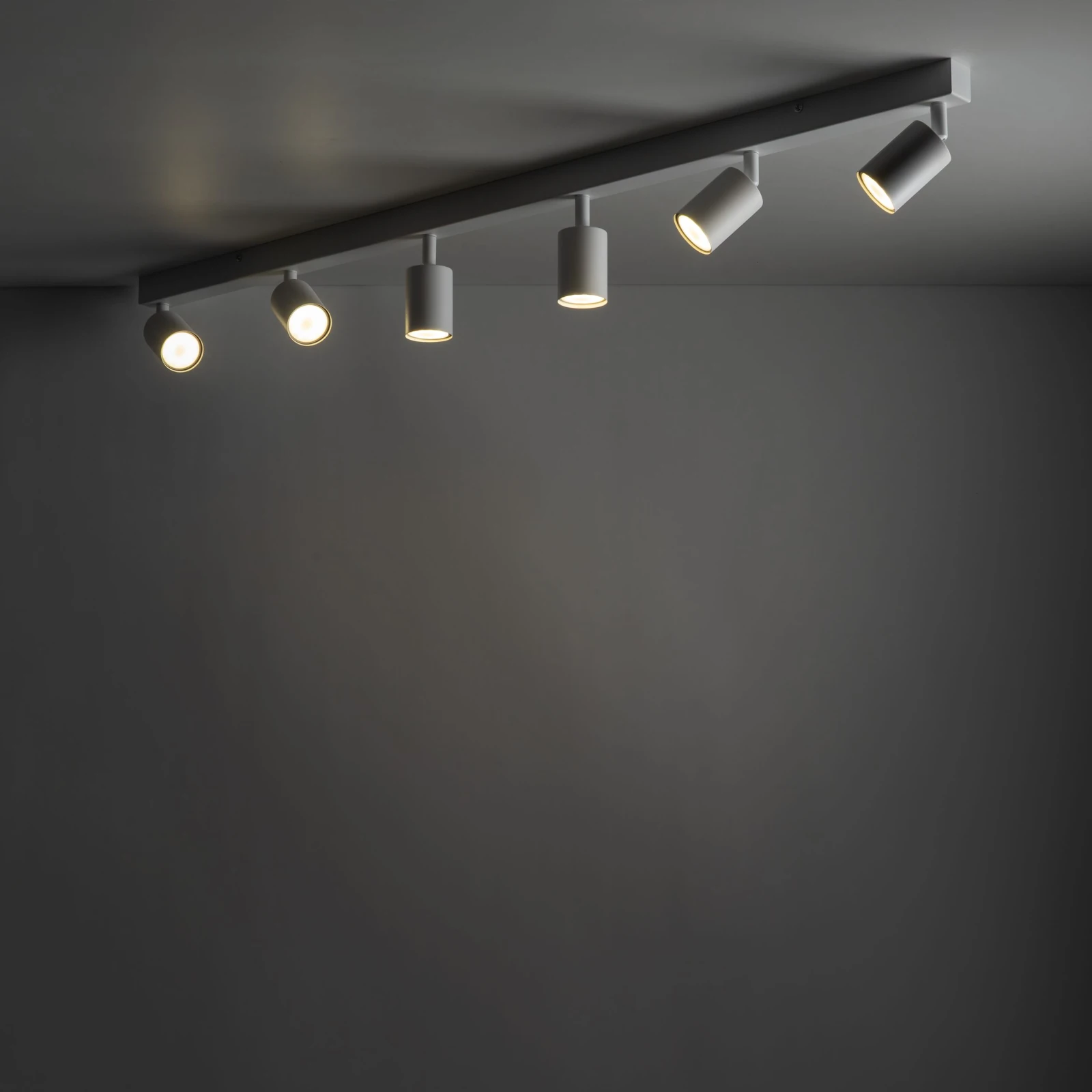 NEX ceiling light 60 W – linear, white, 6xGU10