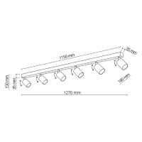 NEX ceiling light 60 W – linear, black, 6xGU10 - Image 7