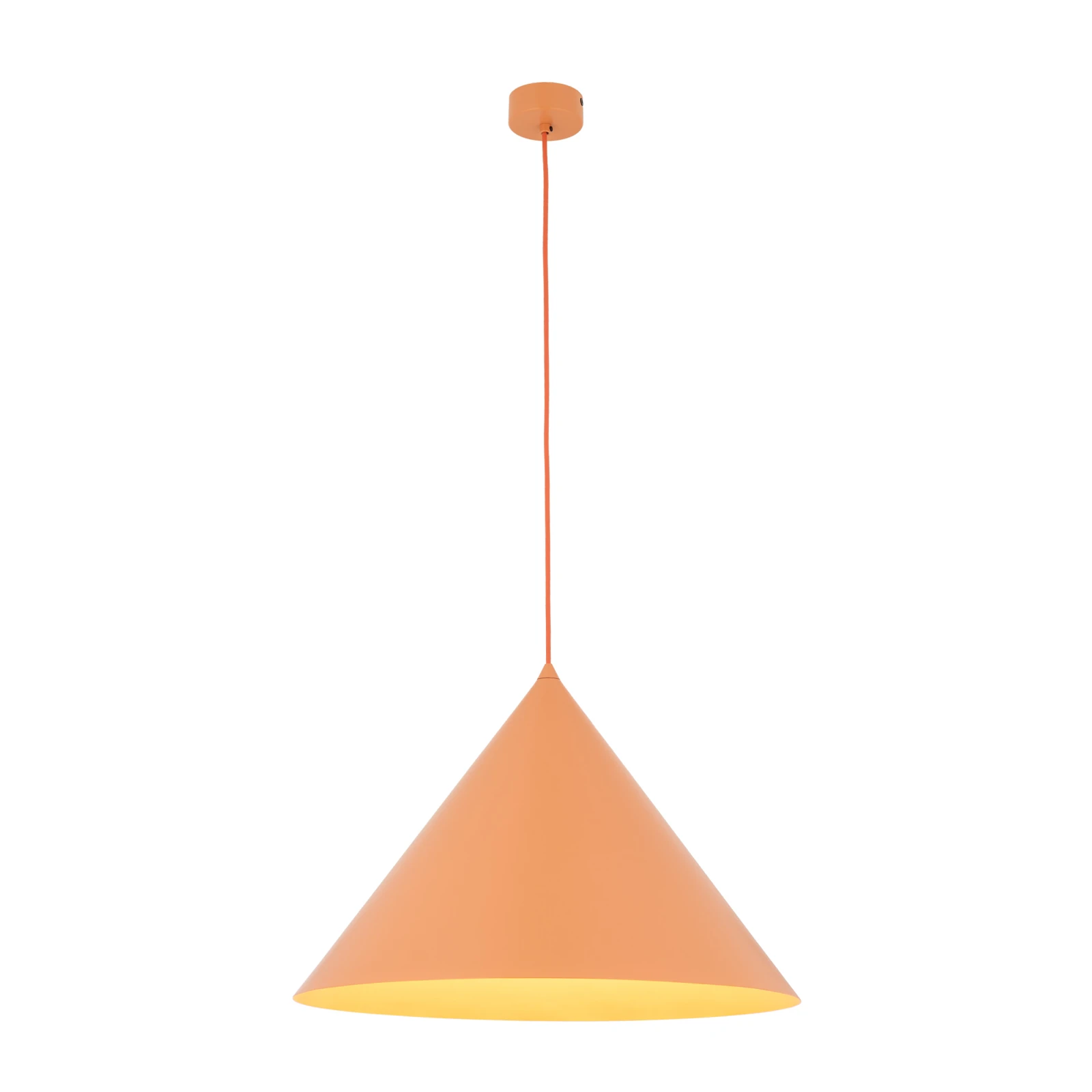 Pendant light CONO XL 15 W – conical, orange, E27