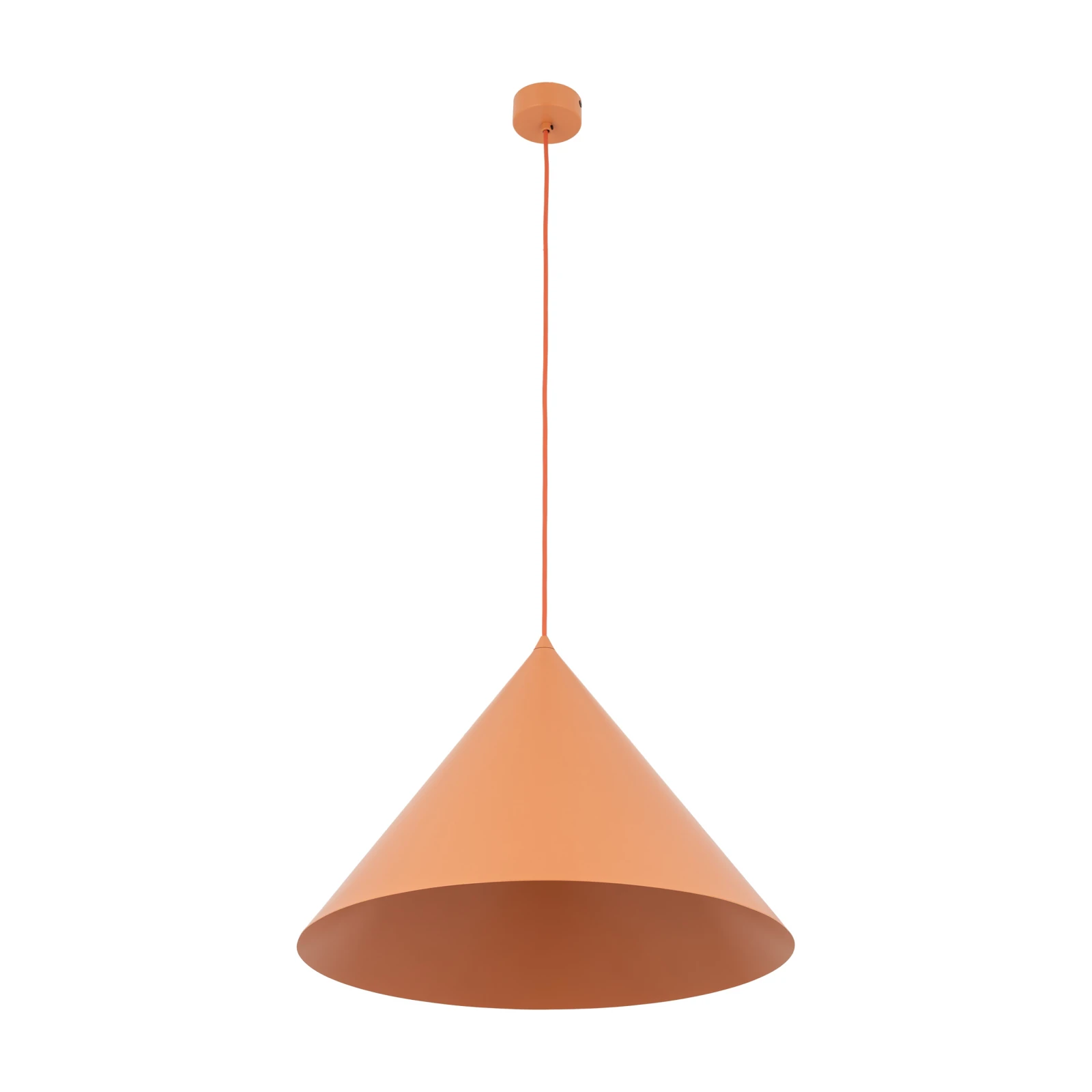 Pendant light CONO XL 15 W – conical, orange, E27