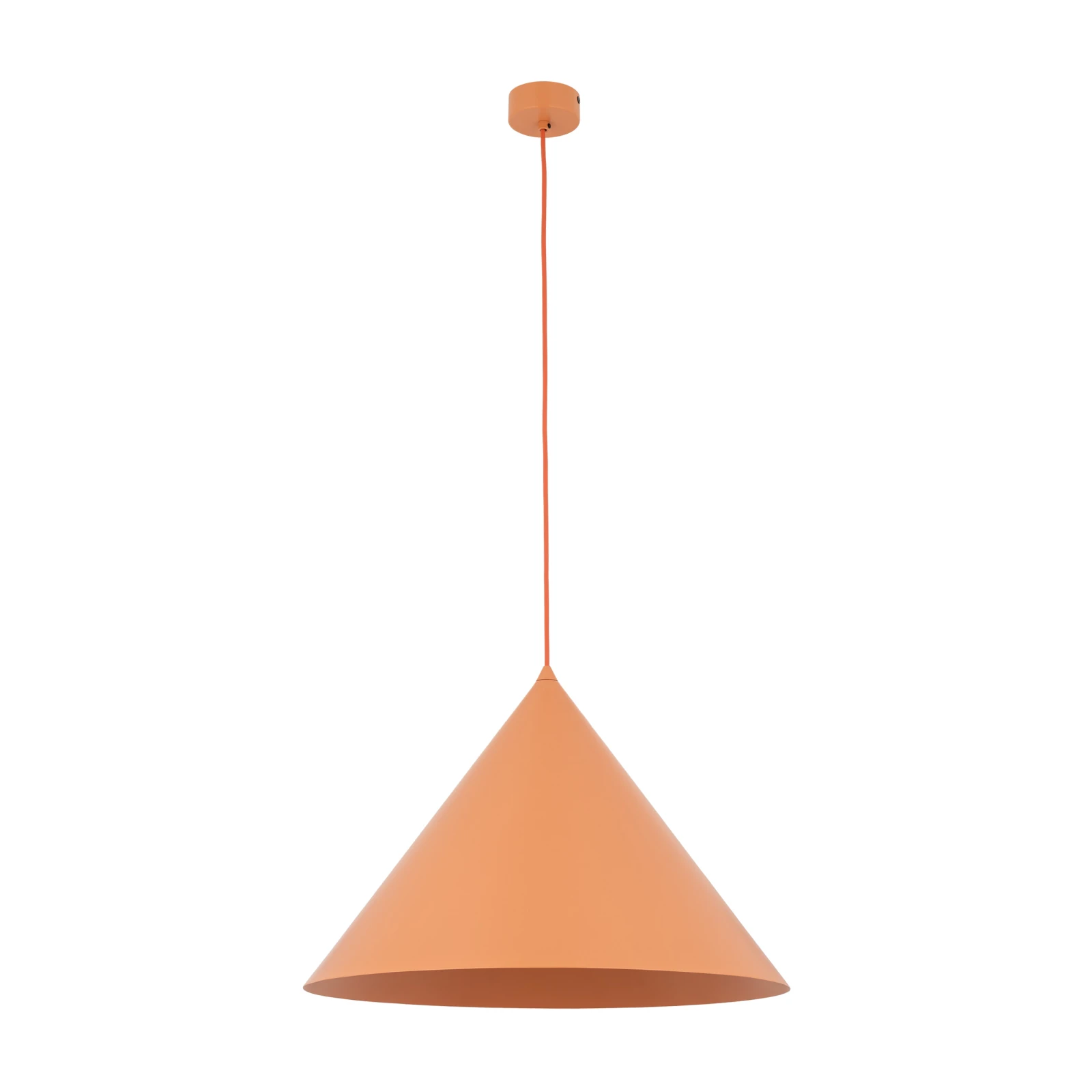 Pendant light CONO XL 15 W – conical, orange, E27