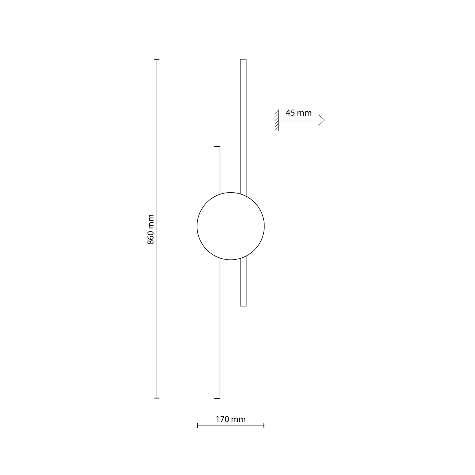 Wall light JAVA 32 W – double linear, brown, integrated LED